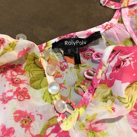 Pink Floral Blouse Women’s Small - Picture 3 of 4